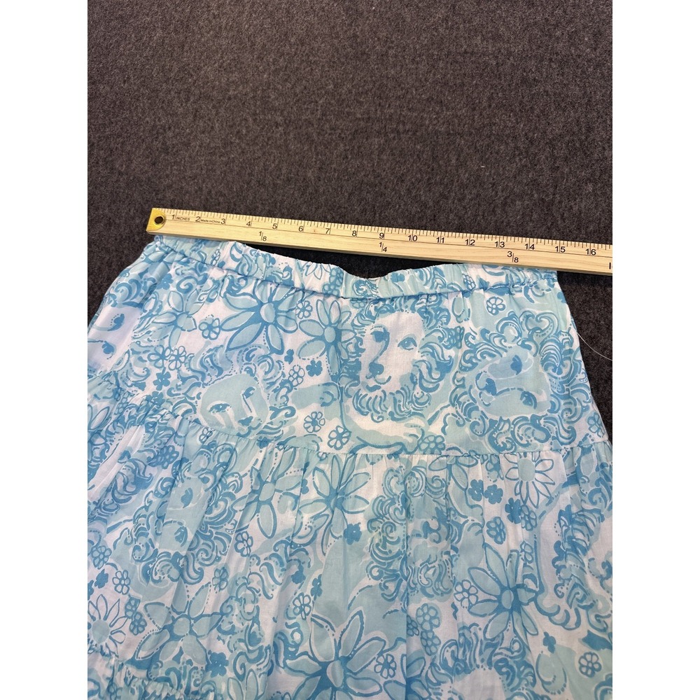 Lilly Pulitzer Tiered Knee Length Shopper Skirt Lion Cotton Size 8 New *Flaws - Picture 4 of 16